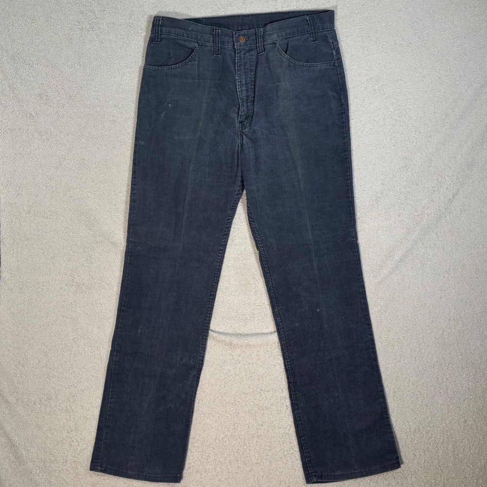 Vintage 80's Levi's Silver Tab Corduroy Pants Mens Size 34x30 Dark Blue Straight